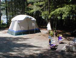 A campsite at Putnum Pond Campground.